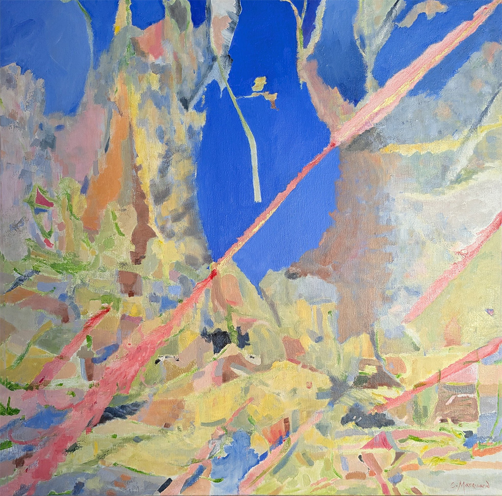 Energy Becomes Matter, Camille Marquand, oil on linen, 100x100 cm, 2025 Energy Becomes Matter, Camille Marquand, oil on linen, 100x100 cm, 2025